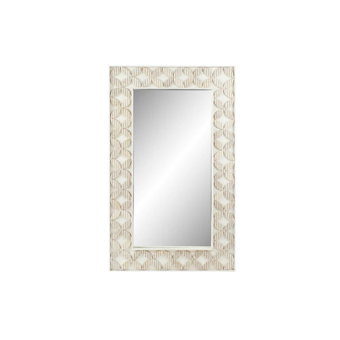 Oglindă de perete DKD Home Decor Oglindă Alb Lemn de mango Romb (154 x 4 x 92 cm)