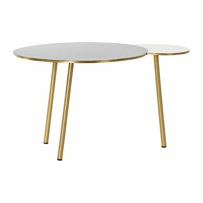 Masa laterală DKD Home Decor Negru Auriu* Aluminiu Alb (67 x 50 x 37 cm)