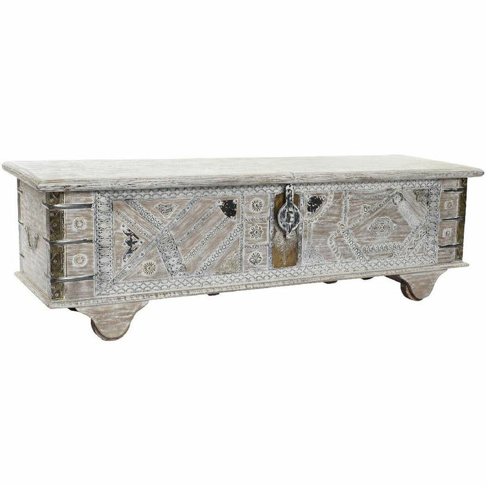 Cufăr DKD Home Decor 8424001858361 Lemn de paulownia Alb Alamă Lemn de mango 146 x 40 x 45 cm