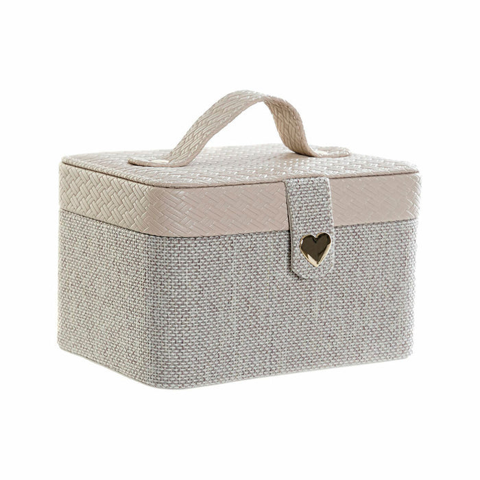 Casetă de Bijuterii DKD Home Decor 17 x 12 x 10 cm Bej
