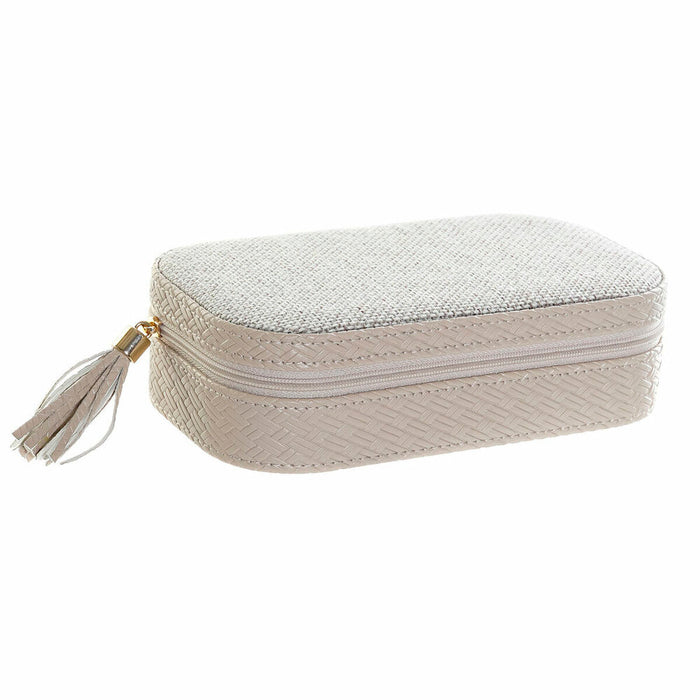 Casetă de Bijuterii DKD Home Decor 8424001859801 18,5 x 10 x 5 cm Oglindă Bej