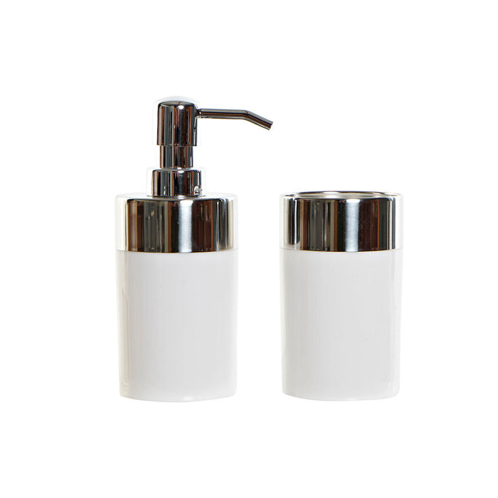 Set de Baie DKD Home Decor Alb Argintiu Aluminiu polistiren 6,6 x 6,6 x 16,2 cm