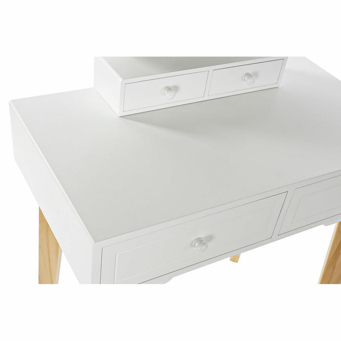 Dispozitiv de redare muzică DKD Home Decor Alb Natural Oglindă Lemn MDF 75 x 40 x 129 cm