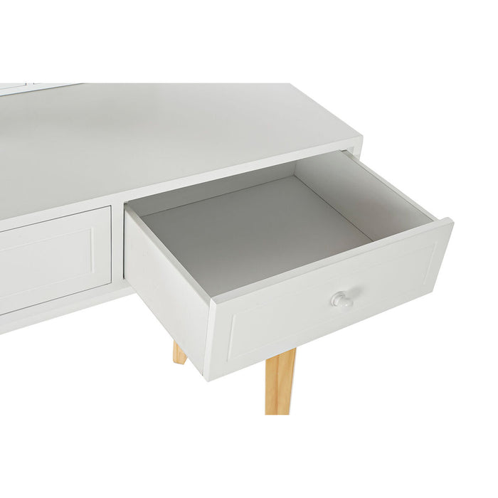 Dispozitiv de redare muzică DKD Home Decor Alb Natural Oglindă Lemn MDF 75 x 40 x 129 cm