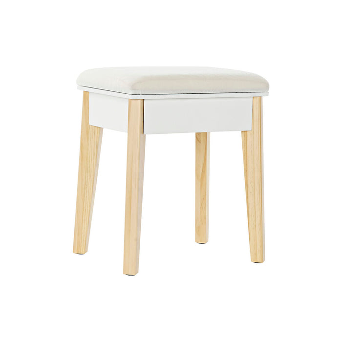 Dispozitiv de redare muzică DKD Home Decor Alb Natural Oglindă Lemn MDF 75 x 40 x 129 cm