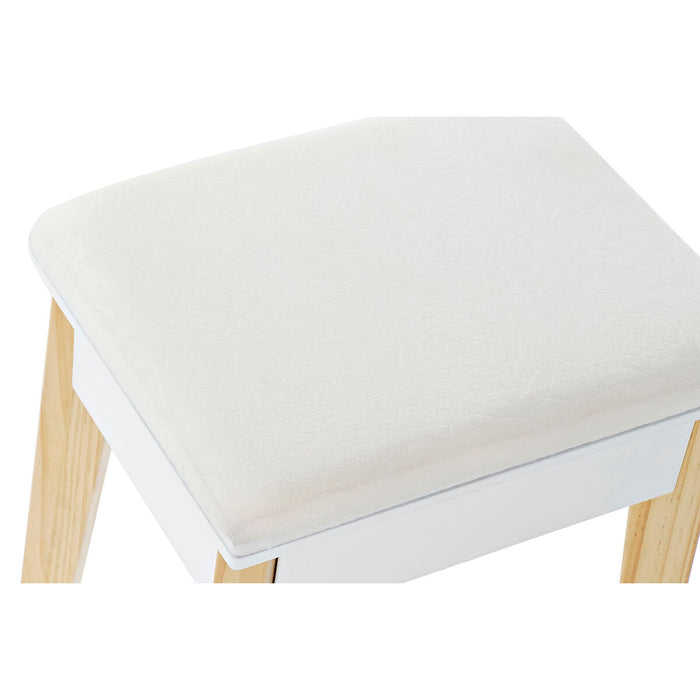 Dispozitiv de redare muzică DKD Home Decor Alb Natural Oglindă Lemn MDF 75 x 40 x 129 cm