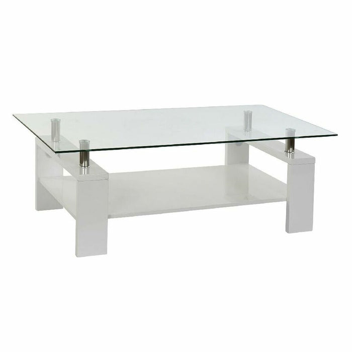 Masa laterală DKD Home Decor Alb Lemn Metal Geam Plastic 120 x 60 x 42 cm