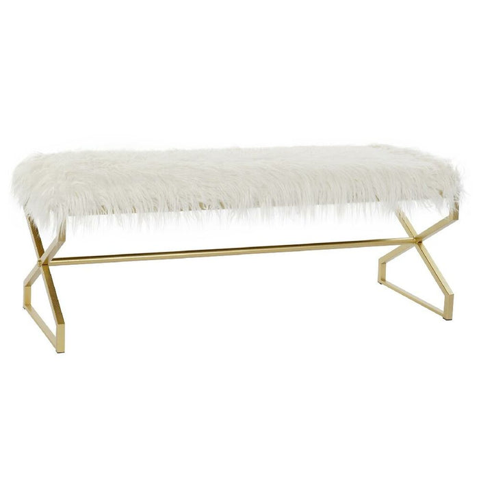 Banchetă DKD Home Decor Argintiu Alb (120 x 40 x 45 cm)