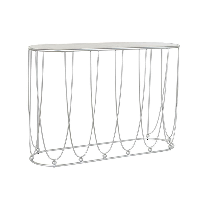 Consolă DKD Home Decor Argintiu Metal Alb Marmură 115 x 35 x 78 cm