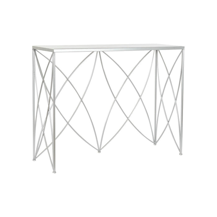 Consolă DKD Home Decor Alb Argintiu Metal Marmură 100 x 33 x 78 cm
