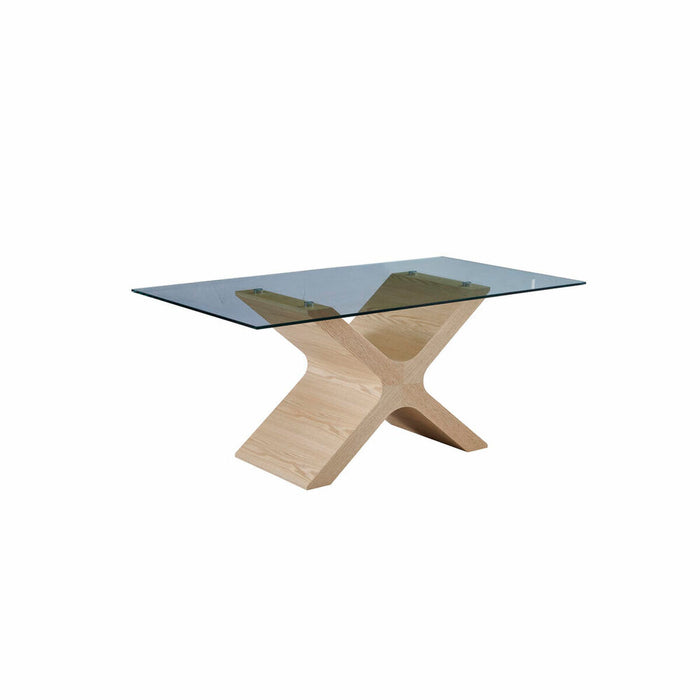 Masă de Sufragerie DKD Home Decor S3023498 Lemn Geam Plastic Lemn MDF 180 x 100 x 76 cm