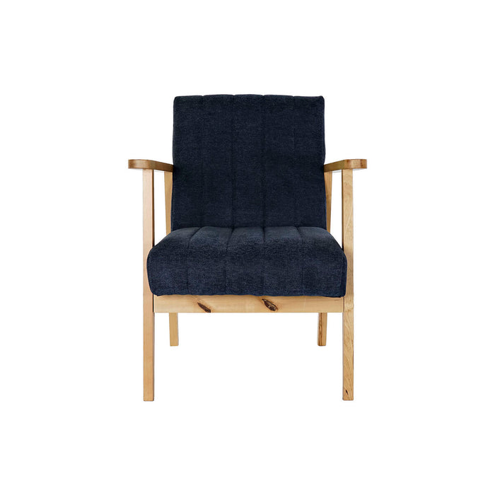Fotoliu DKD Home Decor Albastru Poliester Maro Deschis Pin (63 x 68 x 81 cm)