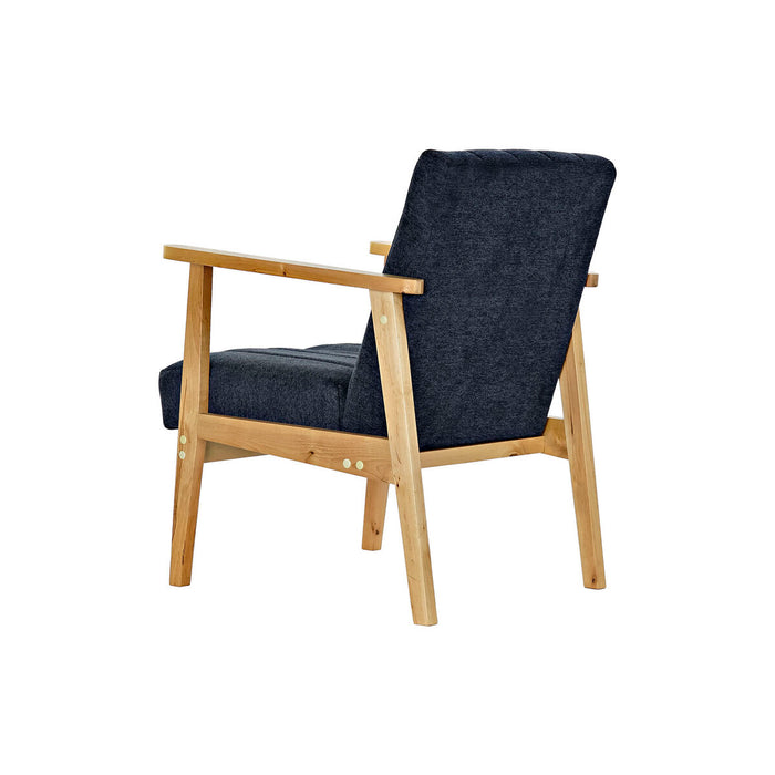 Fotoliu DKD Home Decor Albastru Poliester Maro Deschis Pin (63 x 68 x 81 cm)