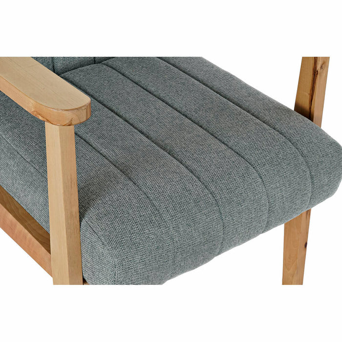 Fotoliu DKD Home Decor Natural Poliester Albastru celest Pin (63 x 68 x 81 cm)