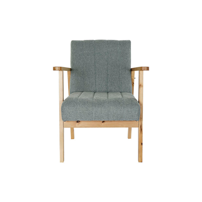 Fotoliu DKD Home Decor Natural Poliester Albastru celest Pin (63 x 68 x 81 cm)