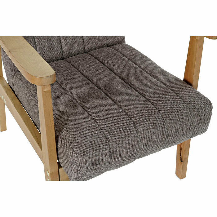 Fotoliu DKD Home Decor Natural Bej Poliester Pin (63 x 68 x 81 cm)