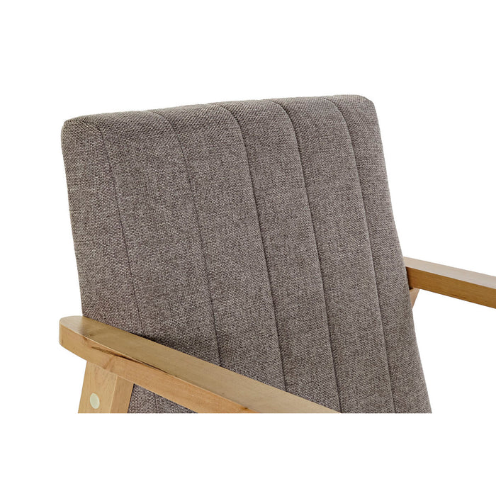 Fotoliu DKD Home Decor Natural Bej Poliester Pin (63 x 68 x 81 cm)