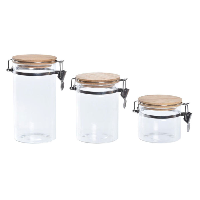 Set de 3 tuburi DKD Home Decor Transparent Natural 14 x 10 x 26,3 cm