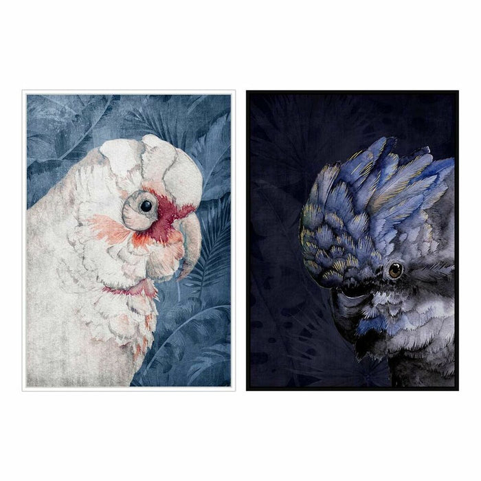 Tablou DKD Home Decor 83 x 4,5 x 123 cm Papagal Tropical (2 Unități)