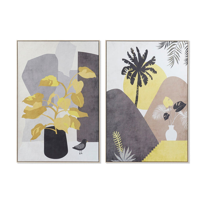 Tablou DKD Home Decor 83 x 4,5 x 123 cm Munte Boho (2 Unități)