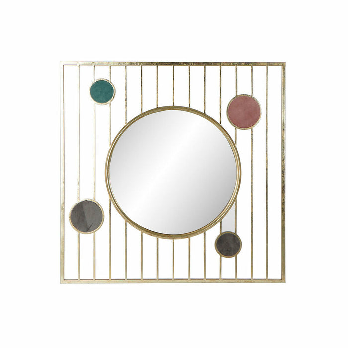 Oglindă de perete DKD Home Decor Geam Roz Auriu* Metal Cercuri (100 x 3 x 100 cm)