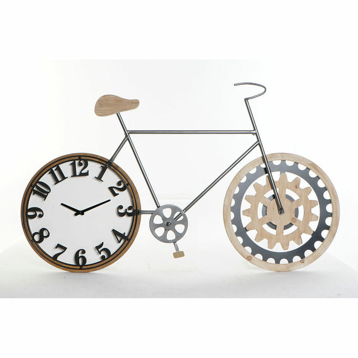 Ceas de Perete DKD Home Decor 108 x 6,4 x 63,5 cm Natural Negru Bicicletă Metal Lemn MDF