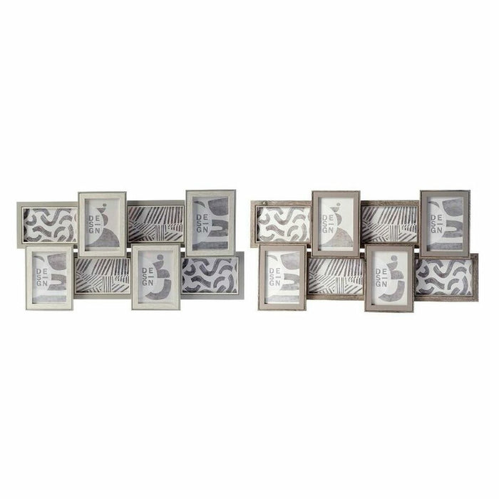 Ramă Foto DKD Home Decor 60 x 3 x 32 cm Geam Gri Maro Lemn MDF Urban (2 Unități)