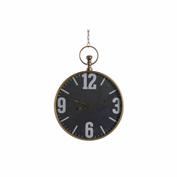 Ceas de Perete DKD Home Decor Geam Negru Auriu* Fier (60 x 6.5 x 80 cm)