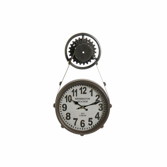 Ceas de Perete DKD Home Decor Geam Negru Fier (33 x 8 x 58 cm)