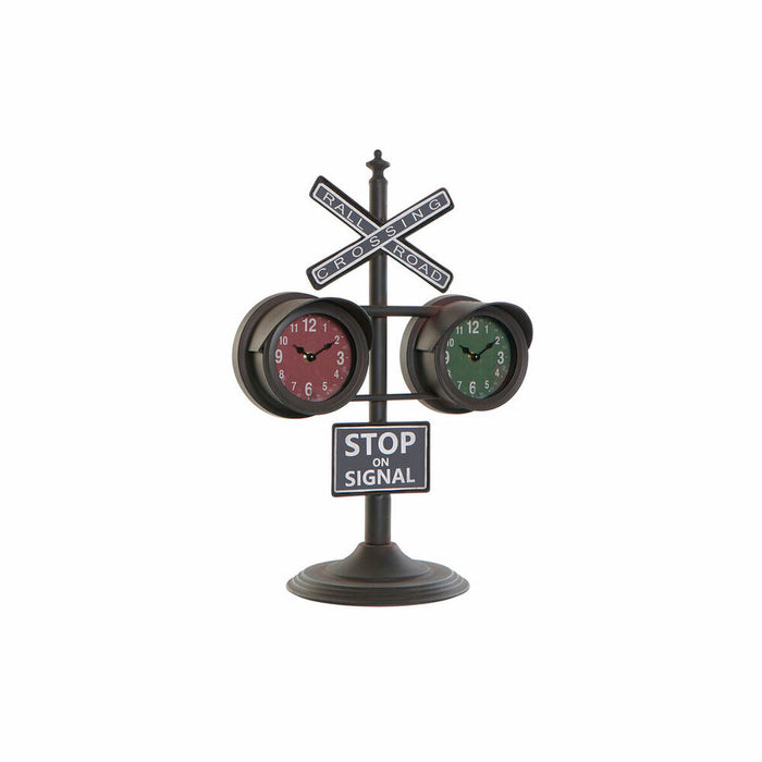 Stolní hodiny DKD Home Decor Negru Geam Fier (36 x 22 x 52 cm)