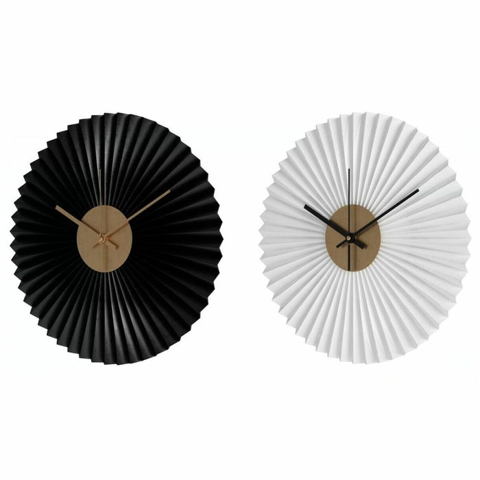 Ceas de Perete DKD Home Decor Alb Negru Alb/Negru Fier Plastic Modern 30 x 4 x 30 cm (2 Unități)
