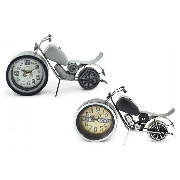 Stolní hodiny DKD Home Decor 29,5 x 7,5 x 17 cm Negru Gri Motocicletă Fier Vintage (2 Unități)
