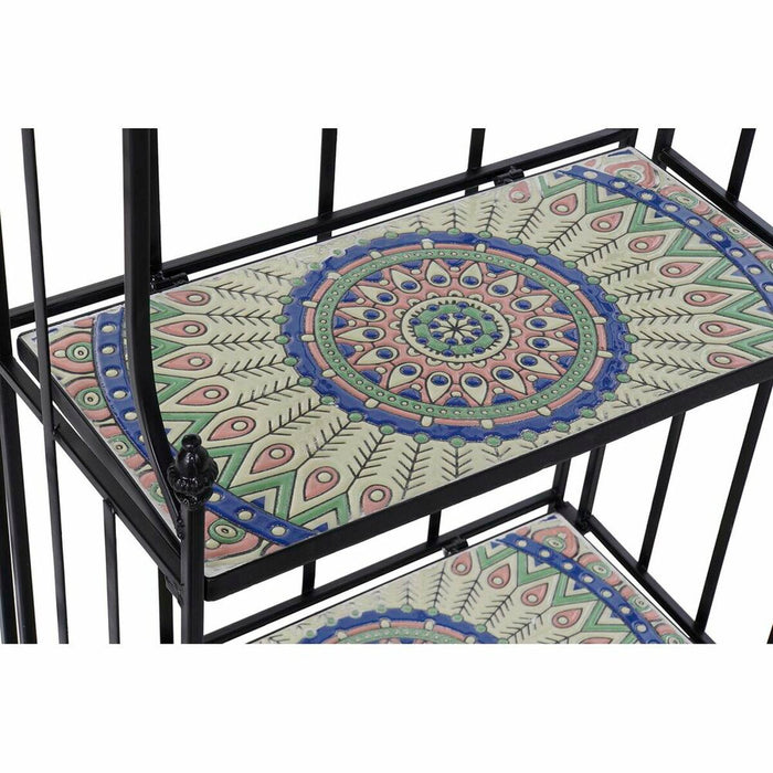 Raft DKD Home Decor Mozaic Ceramică Negru Multicolor Forjare 3 Rafturi (54 x 29 x 121 cm) (54 x 29 x 121 cm)