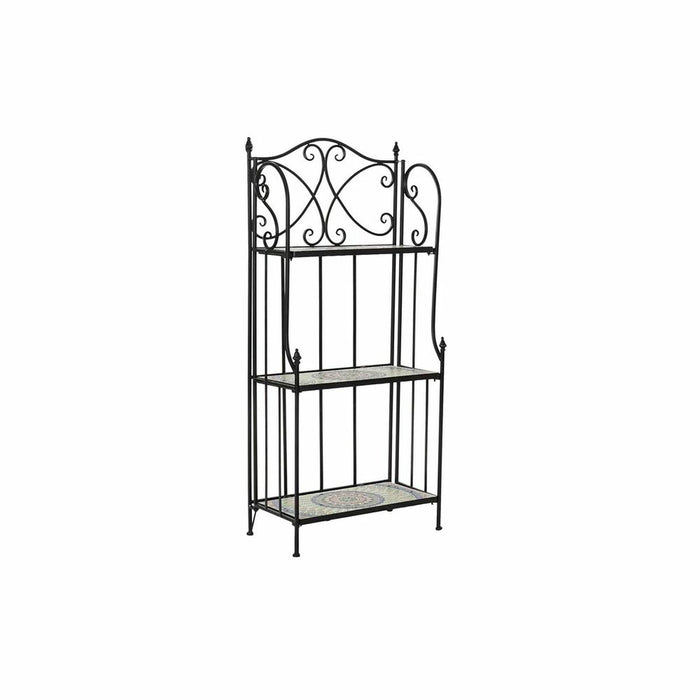 Raft DKD Home Decor Mozaic Ceramică Negru Multicolor Forjare 3 Rafturi (54 x 29 x 121 cm) (54 x 29 x 121 cm)