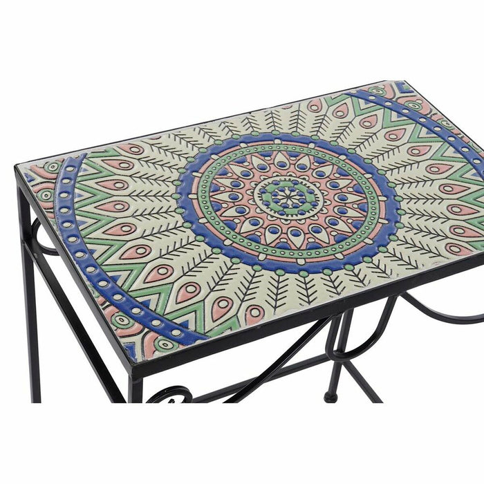 Set de 2 mese DKD Home Decor Negru Ceramică Forjare 48 x 30 x 58 cm (2 Unități)
