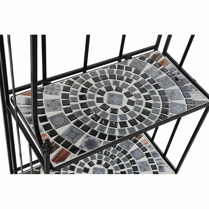 Raft DKD Home Decor Mozaic Ceramică Negru Multicolor Forjare 3 Rafturi (54 x 29 x 121 cm) (54 x 29 x 121 cm)