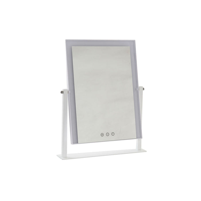 Oglindă LED Tactilă de Birou DKD Home Decor Metal Alb (35 x 2 x 45 cm)