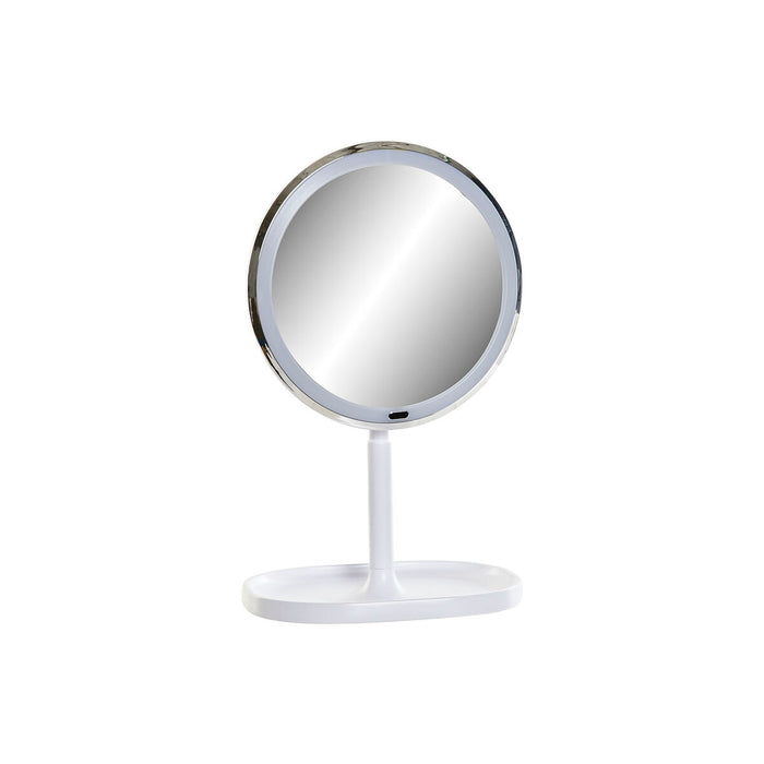 Oglindă cu Efect de Mărire cu LED DKD Home Decor 20 x 20 x 33 cm Alb Plastic