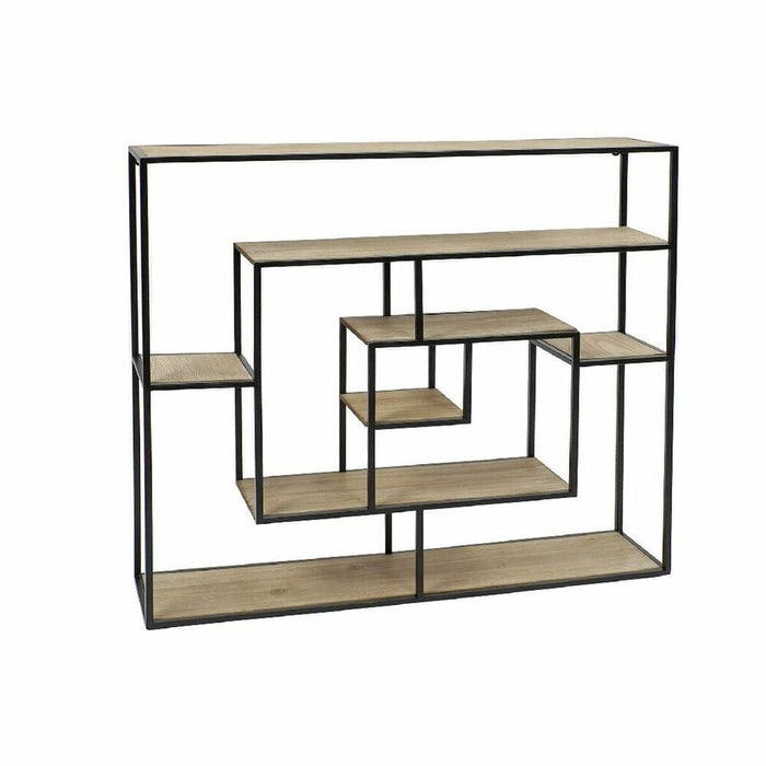 Raft DKD Home Decor 82 x 17 x 83 cm Natural Negru Metal Lemn MDF