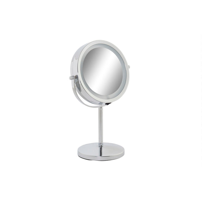 Oglindă cu Efect de Mărire cu LED DKD Home Decor 21,5 x 13,5 x 32,5 cm Argintiu Metal