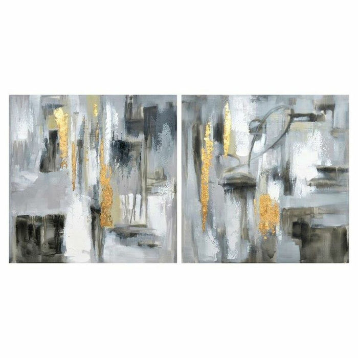 Tablou DKD Home Decor Abstract 80 x 3 x 80 cm Loft (2 Unități)