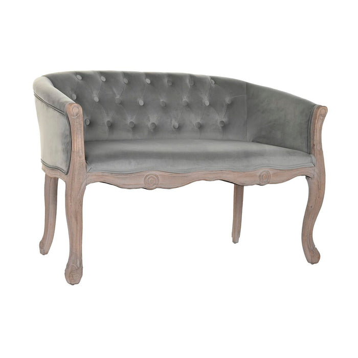 Canapea DKD Home Decor 107 x 60 x 69 cm Gri Кадифе Lemn de cauciuc