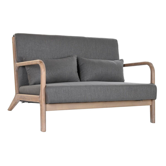 Canapea cu 2 Locuri DKD Home Decor Gri închis Lemn de cauciuc 122 x 85 x 74 cm