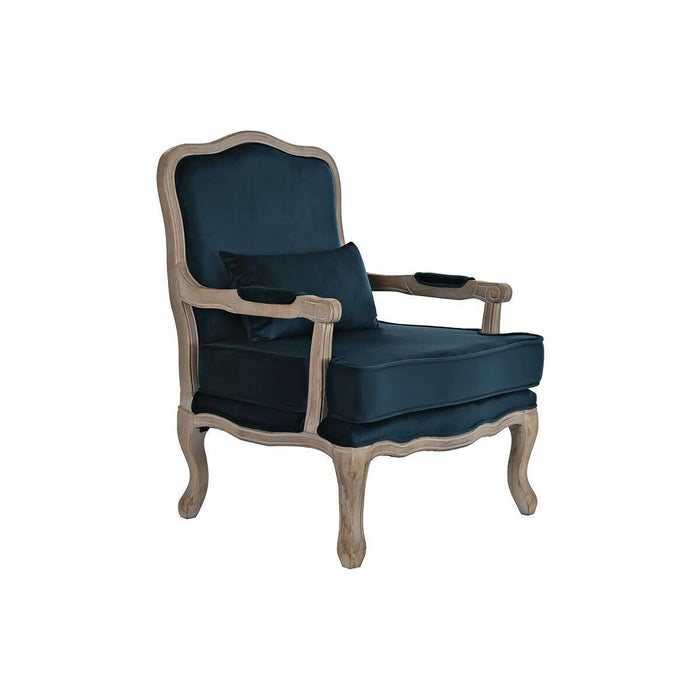 Fotoliu DKD Home Decor Lemn Maro Turquoise Poliester (70 x 66 x 95,5 cm)