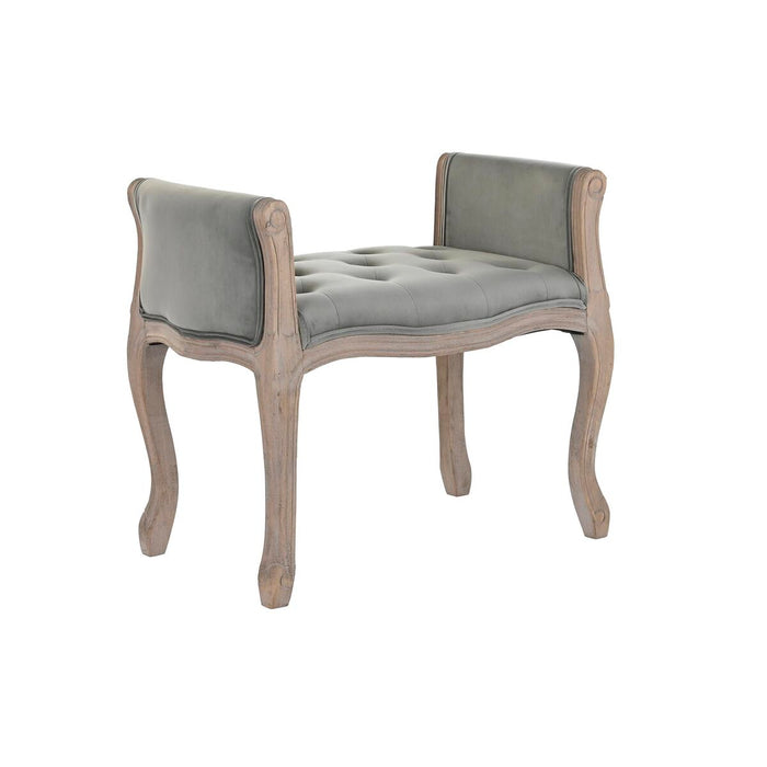 Banchetă DKD Home Decor Gri Natural Lemn de cauciuc 65 x 46 x 60,5 cm