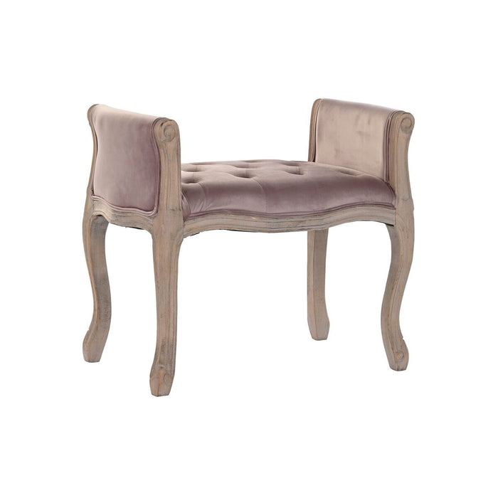 Banchetă DKD Home Decor Roz Natural Lemn de cauciuc 65 x 46 x 60,5 cm