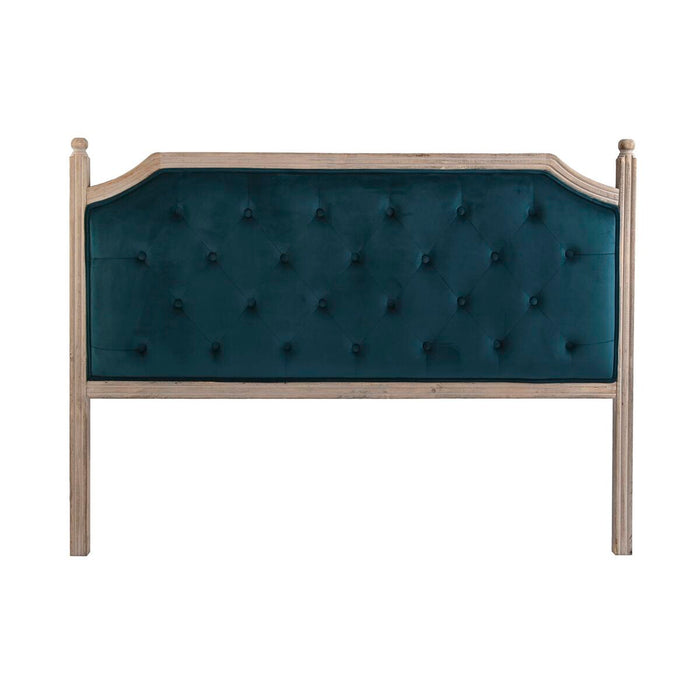 Tăblie de Pat DKD Home Decor Turquoise Natural Lemn de cauciuc 160 x 6 x 120 cm