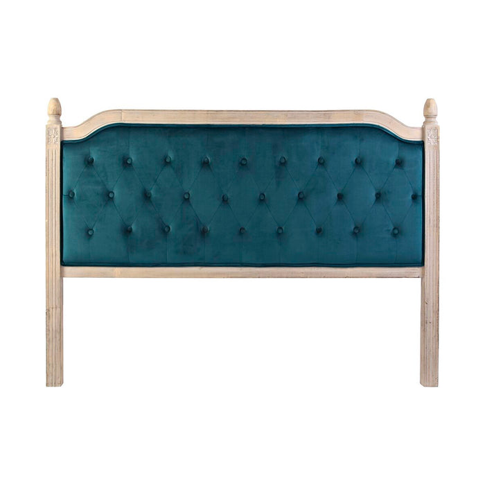 Tăblie de Pat DKD Home Decor Turquoise Lemn Lemn de cauciuc 160 x 6 x 120 cm