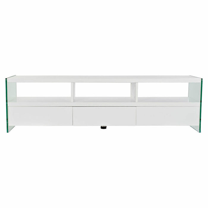 Mobilă TV DKD Home Decor Alb Geam MDF (160 x 45 x 40 cm)