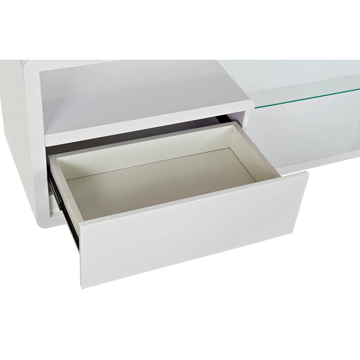 Mobilă TV DKD Home Decor Alb Geam 140 x 40 x 50 cm Lemn MDF